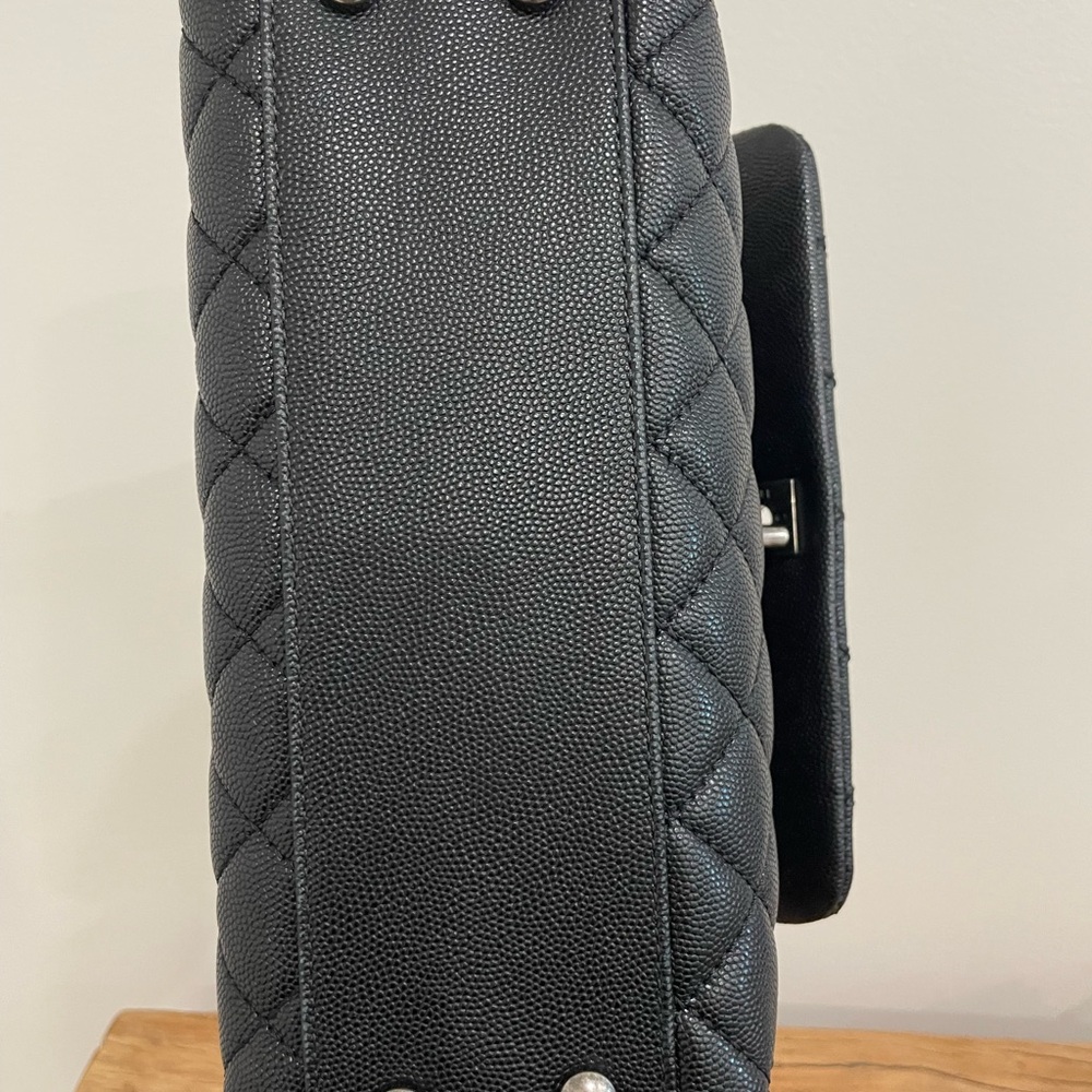 Chanel Mini Coco Handle in Black Caviar Leather with Ruthenium Hardware - Picture 7 of 13